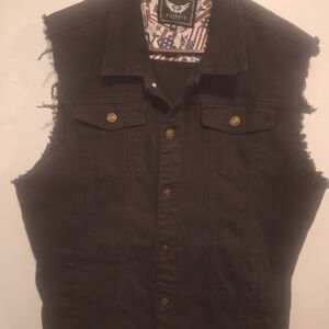Alliance Jackets & Coats Men's BlackSleeveless Biker Rocker (Battle Vest)Size:m